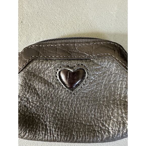 Brighton Heart Mini Coin Purse Pewter Leather - Picture 2 of 11